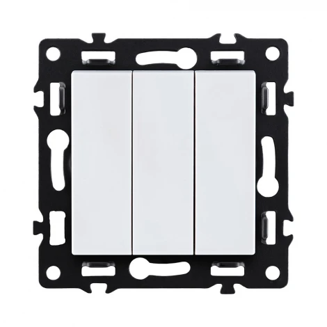 Выключатель трехклавишный (белый) Kollinger Asthetik AS-710WH