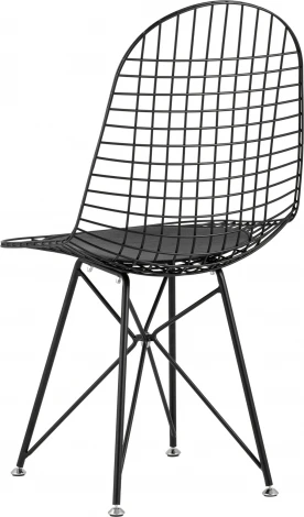 Стул обеденный Eiffel черный с черной подушкой 2 шт Stool Group (арт.УТ000037510)