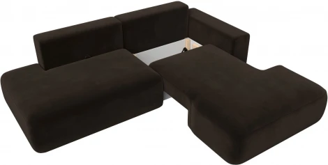 Диван угловой Лига-036 НПБ Модерн правый угол (Коричневый/Микровельвет) Лига Диванов арт.121400