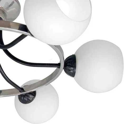 Люстра потолочная Day&Night, 6 плафонов, хром с черным и белым
