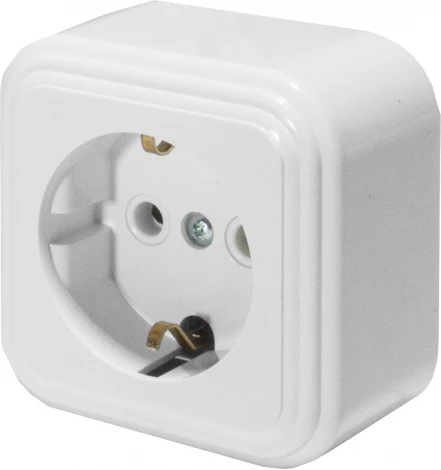 Розетка с заземлением (белый) Stekker Брест 39689