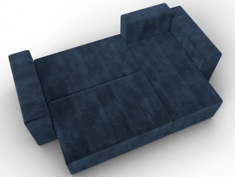 Диван угловой Лига-076 угол универсальный (ДСП/Пластик/Велюр/Синий) Лига Диванов 129848