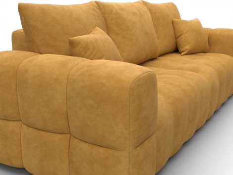 Диван прямой Лига-110 НПБ (ДВП,ДСП,ЛДСП,Брус,Фанера,Велюр/Желтый) Лига Диванов 136504