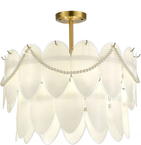 Потолочная люстра на штанге артишок Evoluce SLE1651-203-09 Золотистый/Молочно-Белый E14 9*40W (220V)