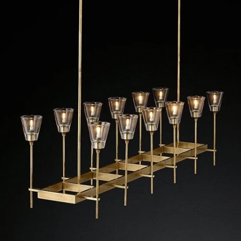 Подвесная люстра на штанге Rh Torche De Verre Linear Chandelier 12 ImperiumLoft 40,1548 (74929-22) (220V)