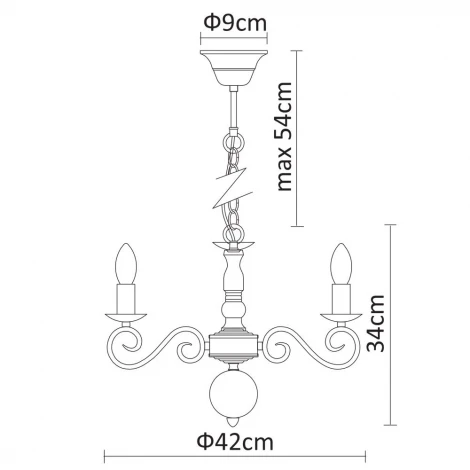 Подвесная люстра Arte Lamp Isabel A1129LM-5AB (220V, на цепи, подсвечник, свеча)