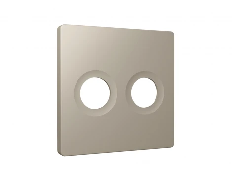 Лицевая панель для двойной ТВ-розетки (серо-бежевый матовый) Ambrella Volt QUANT AP3733