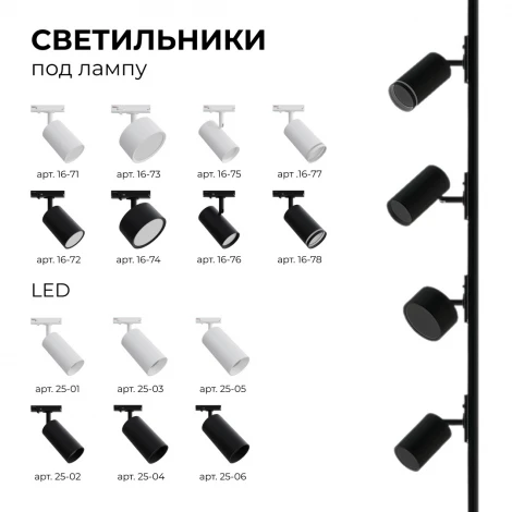 Трековый светильник однофазный светодиодный 10Вт 220V 800лм 4000К черный, алюминий, с адаптером Apeyron 25-02