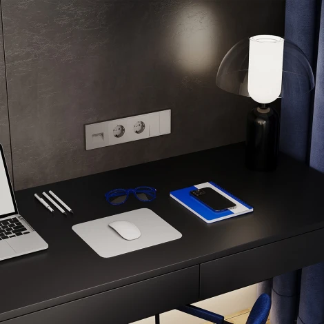 Выключатель двухклавишный (кашемир) Voltum S70 VLS020103