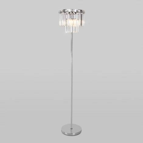 Торшер Elegante 01137/3 хром Eurosvet (220V, хрусталь, круглые)
