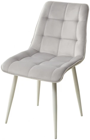 Стул CHIC BLUVEL-03 светло-серый/ 1981-04 галечный/ белый каркас
