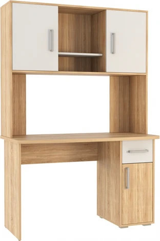 Стол компьютерный Лайт К2, цвет дуб сонома/белый Mebelson (арт.СК2Лайт.1623)