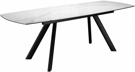 Стол DikLine KL160 керамика белый мрамор С39 глянец/опоры черные) (2 уп) арт.00-00072995