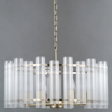 Подвесная люстра ILLUMICO IL0686-6PSQ-24 AB LYRA (220V, хрусталь, на цепи)