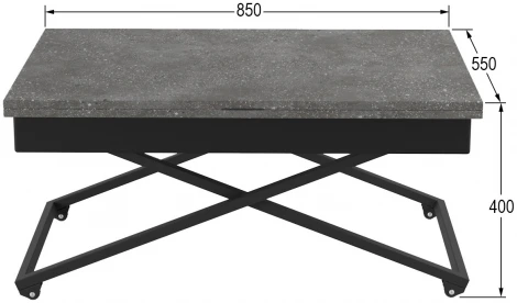 Стол универсальный трансформируемый АНДРЭ Loft ЛДСП терраццо/чёрный от фабрики Mebelik