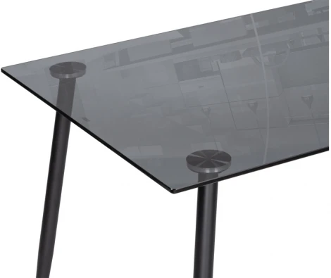 Стеклянный стол Woodville Smoke 120х80х75 clear gray / black 15551
