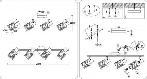 Спот на штанге Ambrella TRADITIONAL TR8670 (220V)