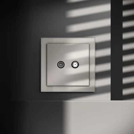 Розетка телевизионнная оконечная TV+SAT (кашемир) Voltum S70 VLS060403