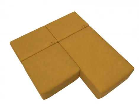 Диван угловой модульный Лига-060 НПБ угол универсальный (ЛДСП,Брус,Фанера/Пластик/Велюр/Желтый) Лига Диванов 129507