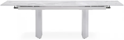 Стеклянный стол Woodville Монерон 200(260)х100х77 белый мрамор / белый 553541