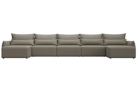 Диван П-образный Лига-051 НПБ МегаЛонг (ЛДСП,Брус,Фанера/Пластик/Экокожа/Бежевый) Лига Диванов 129898