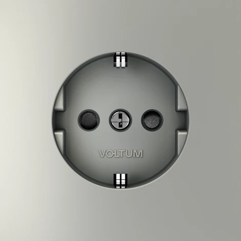 Розетка с заземлением и шторками (сталь) Voltum S70 VLS040205