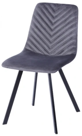 Обеденный стул M-City ELODIE BLUVEL-14 серый, велюр/ черный каркас