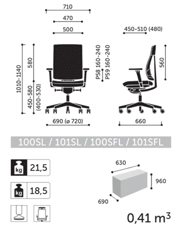 Кресло Xenon Net 101SL Profim Натуральная кожа S-10