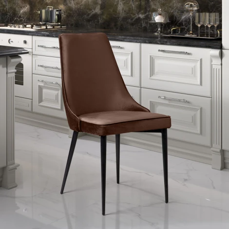 Стул Top Concept Oliver, бархат коричневый 12/ черный конус