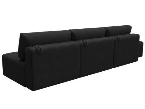 Диван прямой модульный с пуфом Лига-060 НПБ Лонг (ЛДСП,Брус,Фанера/Пластик/Замша/Коричневый) Лига Диванов 129485