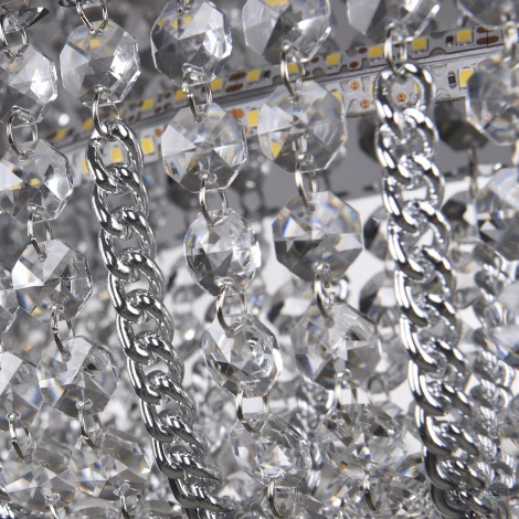 Подвесная люстра светодиодная APL LED Sicilia SH502.0.60.M.Ni.4000 (220V, хрусталь, на тросе, круглые)