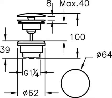 Донный клапан для раковины VitrA A45148