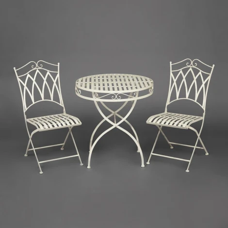 Комплект (стол + 2 стула) Secret de Maison PALLADIO (mod. PL08-8668/8669) белый антик (antique white) (металл)