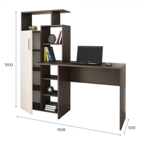 Стол компьютерный ТЭКС Квартет-7, венге/дуб молочный