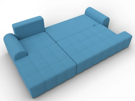 Диван угловой Лига-080 угол левый (ДСП/Пластик/Рогожка/Голубой) Лига Диванов 134743L