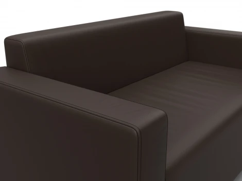 Диван прямой Лига-093 ВН (ДСП,Брус,Фанера,Экокожа/Коричневый) Лига Диванов 134960
