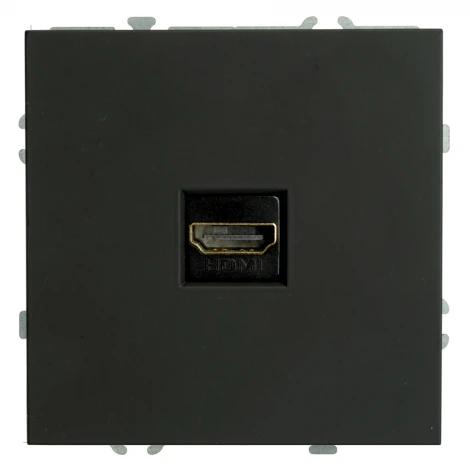 Розетка HDMI (черный уголь, soft touch) Stekker Эмили 50171