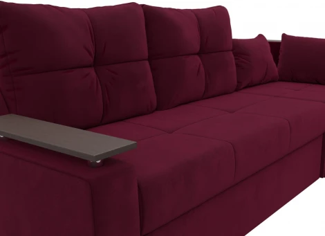 Диван угловой Кронос правый угол (Бордовый/Микровельвет) Лига Диванов арт.114615
