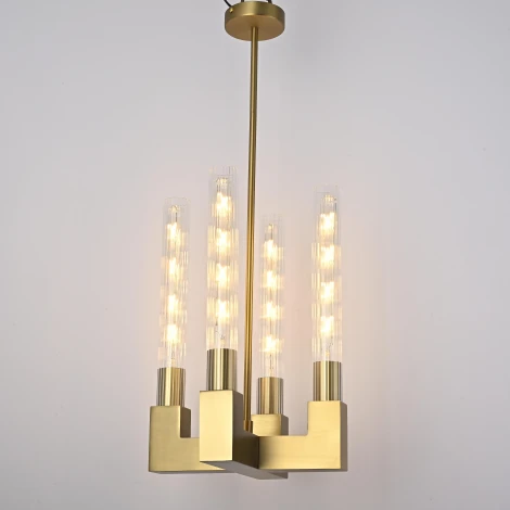 Потолочная люстра на штанге Rh Canelle Pendant Lamp 4 Modern Brass Imperiumloft 40,1566 (84608-22) (220V)