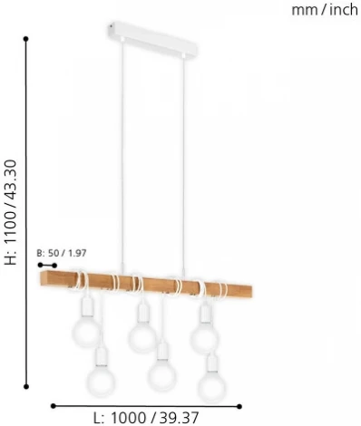 Подвесной светильник Eglo Townshend 33165 (220V, пульт управления, на проводе)