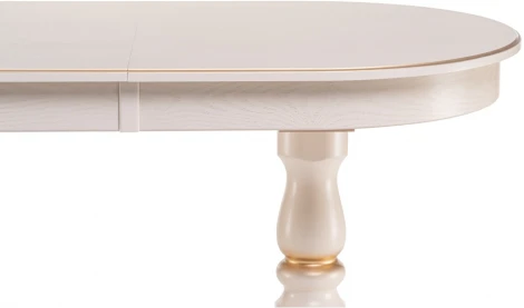 Деревянный стол Woodville Красидиано 150 слоновая кость / золото 515966
