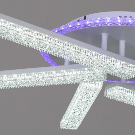 Потолочная люстра светодиодная на штанге с пультом с регулировкой цветовой температуры, яркости и ночным режимом Reluce 54430-0.3-06C WH