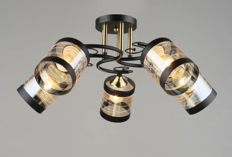 Потолочная люстра на штанге Мелодия Света SL1N SL1624-5 BK+CP 000066055