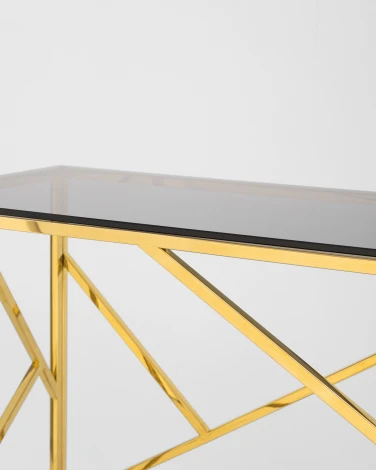 Консоль Stool Group АРТ ДЕКО 120х40 золото стекло smoke УТ000001964