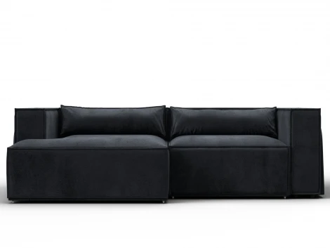 Диван угловой Лига-061 угол левый (ДСП,Брус,Фанера,Велюр/Темно-серый) Лига Диванов 131153L