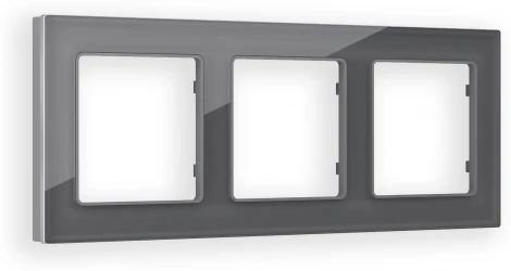 Рамка Ambrella Volt ALFA Platos (Антрацит серый Стекло органическое) 3-ая AF330653