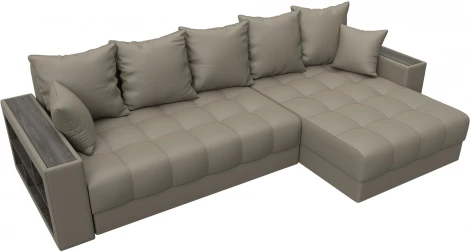 Диван угловой с декором и полкой Лига-050 НПБ Лига Диванов (Экокожа) арт.128602