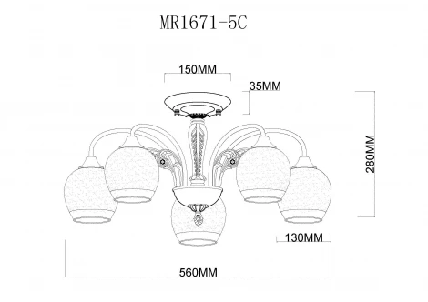 Потолочная люстра MyFar Nika MR1671-5C (220V)