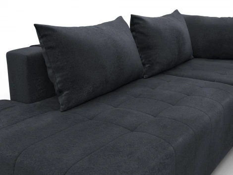 Диван угловой Лига-103 НПБ угол правый (ДСП,Брус,Фанера,Велюр/Темно-серый) Лига Диванов 134808