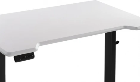 Компьютерный стол Маркос с механизмом подъема 120 (Маркос с механизмом подъема 120х75х75 белая шагрень / черный) Notta арт.578402